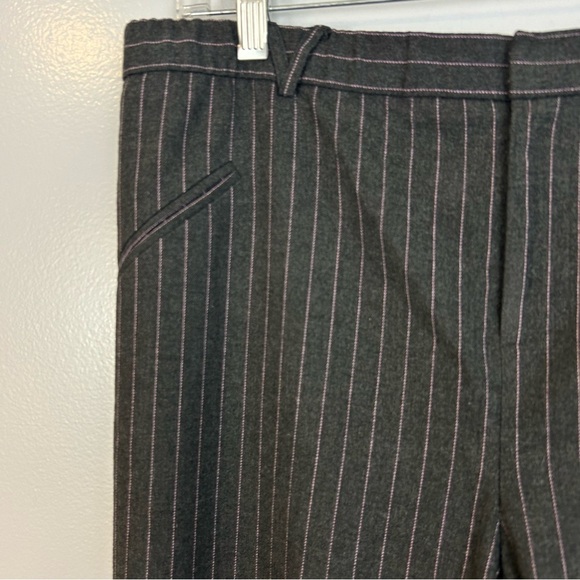 TIBI Grey and Pink Pinstripe Straight Leg Trouser Pants Size Medium - Picture 3 of 9